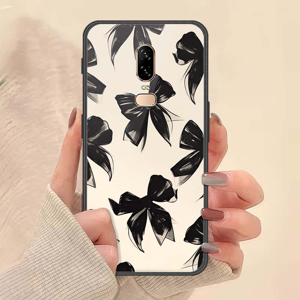 OnePlus 6 Cover - ONation Bow Series - HQ Ultra Shine Premium Infinity Glass Soft Silicon Borders Case
