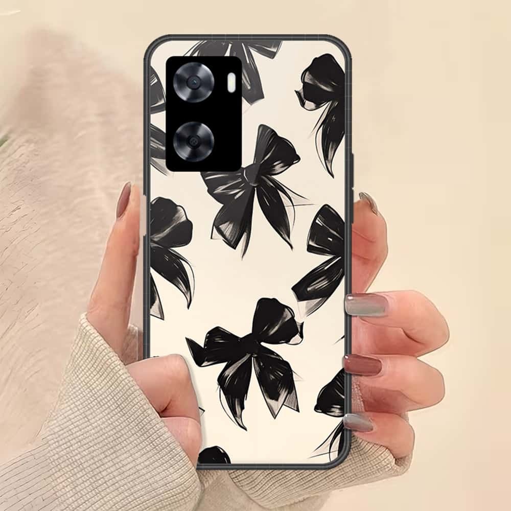 Oppo A77s Cover - ONation Bow Series - HQ Ultra Shine Premium Infinity Glass Soft Silicon Borders Case