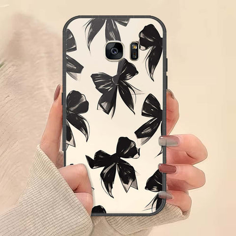 Samsung Galaxy S7 Cover - ONation Bow Series - HQ Ultra Shine Premium Infinity Glass Soft Silicon Borders Case
