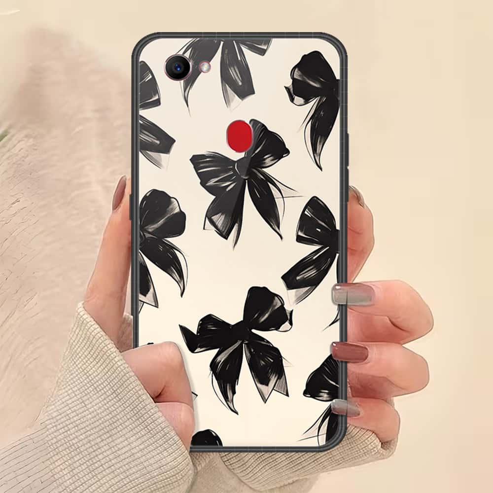 Oppo F7 Cover - ONation Bow Series - HQ Ultra Shine Premium Infinity Glass Soft Silicon Borders Case