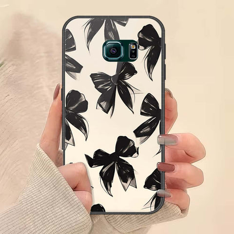 Samsung Galaxy S6 Edge Cover - ONation Bow Series - HQ Ultra Shine Premium Infinity Glass Soft Silicon Borders Case