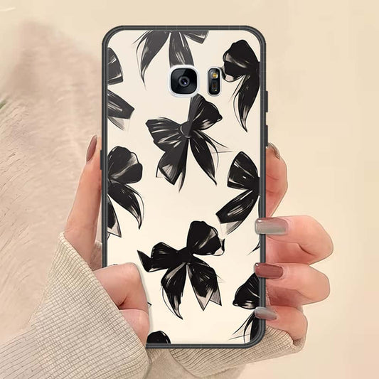 Samsung Galaxy S7 Edge Cover - ONation Bow Series - HQ Ultra Shine Premium Infinity Glass Soft Silicon Borders Case