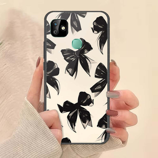 Infinix Smart HD 2021 Cover - ONation Bow Series - HQ Ultra Shine Premium Infinity Glass Soft Silicon Borders Case