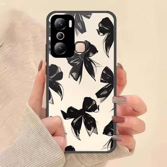 Infinix Hot 20i Cover - ONation Bow Series - HQ Ultra Shine Premium Infinity Glass Soft Silicon Borders Case