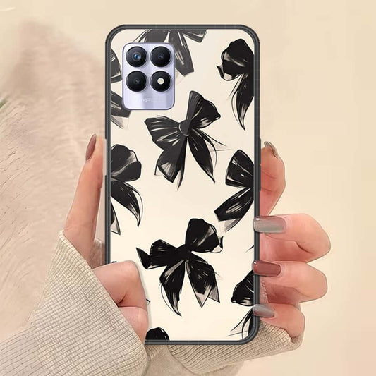 Realme 8i Cover - ONation Bow Series - HQ Ultra Shine Premium Infinity Glass Soft Silicon Borders Case