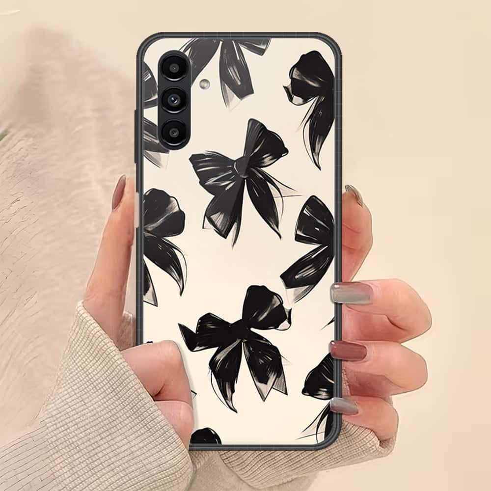Samsung Galaxy A04s Cover - ONation Bow Series - HQ Ultra Shine Premium Infinity Glass Soft Silicon Borders Case