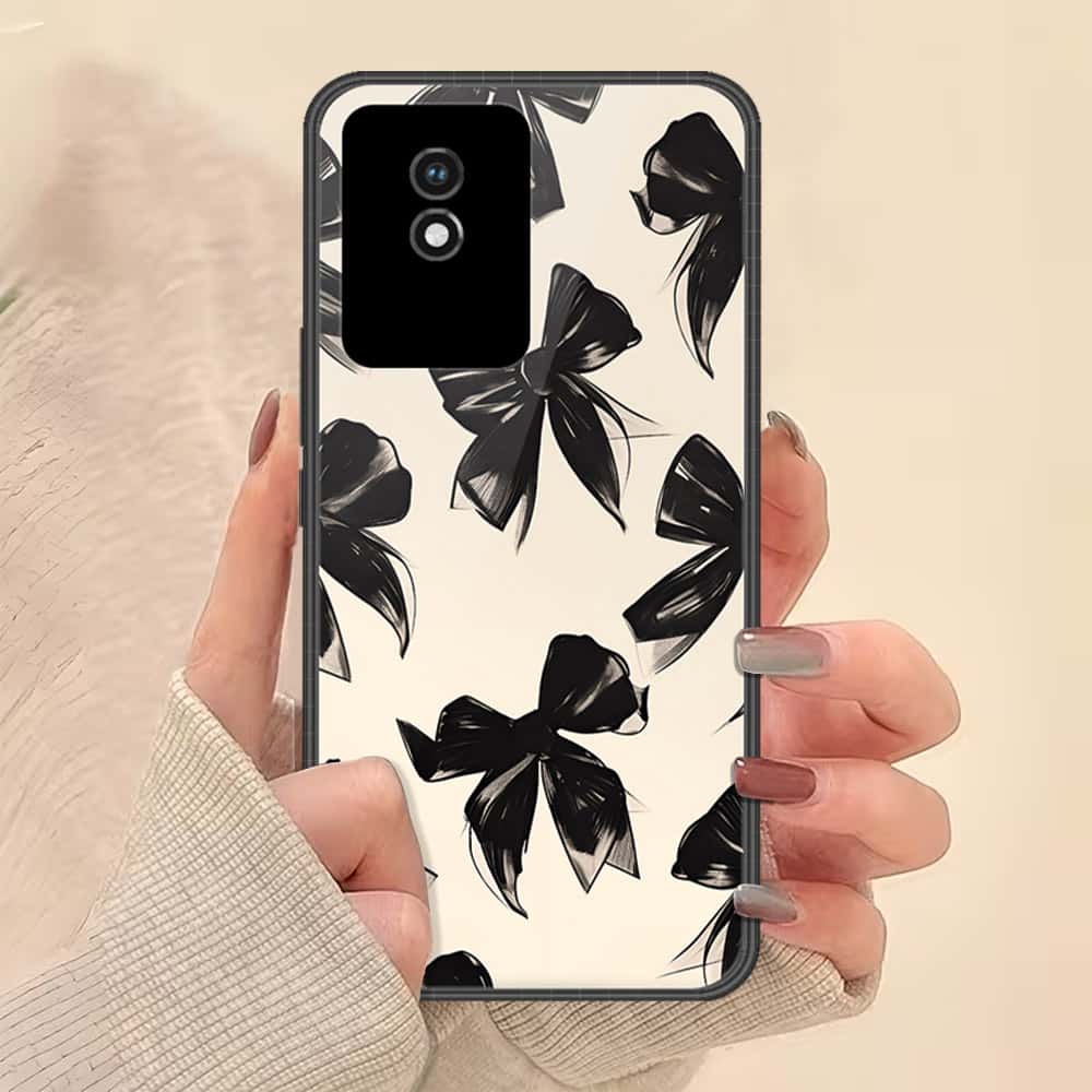 Vivo Y02 Cover - ONation Bow Series - HQ Ultra Shine Premium Infinity Glass Soft Silicon Borders Case