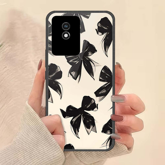 Vivo Y02 Cover - ONation Bow Series - HQ Ultra Shine Premium Infinity Glass Soft Silicon Borders Case