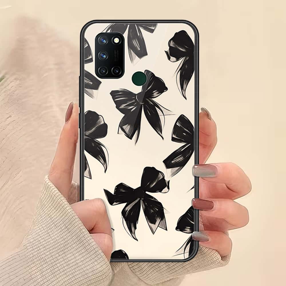 Realme C17 Cover - ONation Bow Series - HQ Ultra Shine Premium Infinity Glass Soft Silicon Borders Case