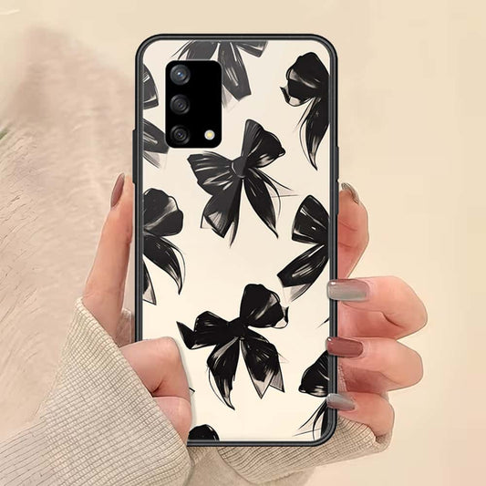 Oppo A74 Cover - ONation Bow Series - HQ Ultra Shine Premium Infinity Glass Soft Silicon Borders Case