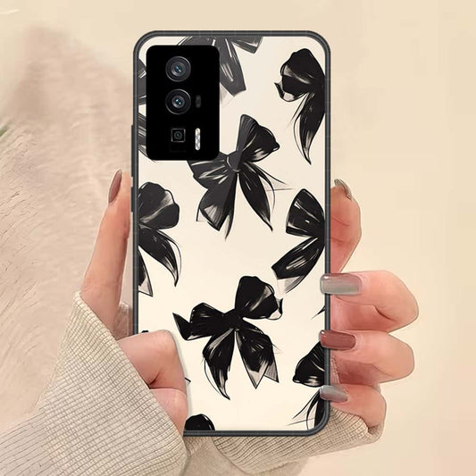 Xiaomi Redmi K60 Cover - ONation Bow Series - HQ Ultra Shine Premium Infinity Glass Soft Silicon Borders Case