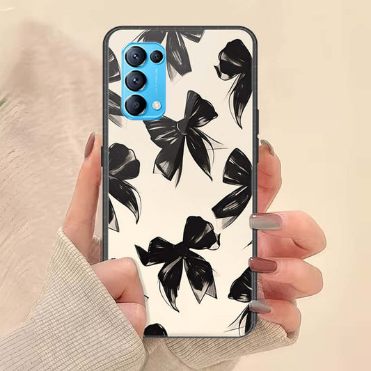 Oppo Reno 5 4G Cover - ONation Bow Series - HQ Ultra Shine Premium Infinity Glass Soft Silicon Borders Case
