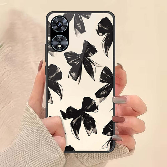 Oppo A58 4G Cover - ONation Bow Series - HQ Ultra Shine Premium Infinity Glass Soft Silicon Borders Case