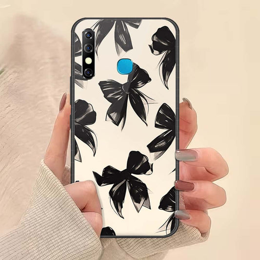 Infinix Hot 8 Cover - ONation Bow Series - HQ Ultra Shine Premium Infinity Glass Soft Silicon Borders Case