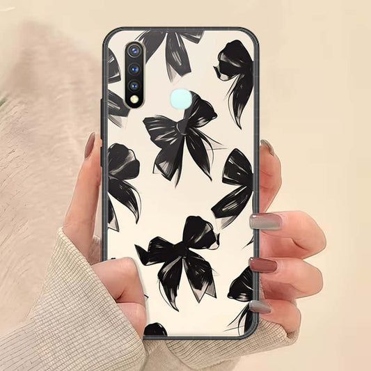 Vivo Y19 Cover - ONation Bow Series - HQ Ultra Shine Premium Infinity Glass Soft Silicon Borders Case