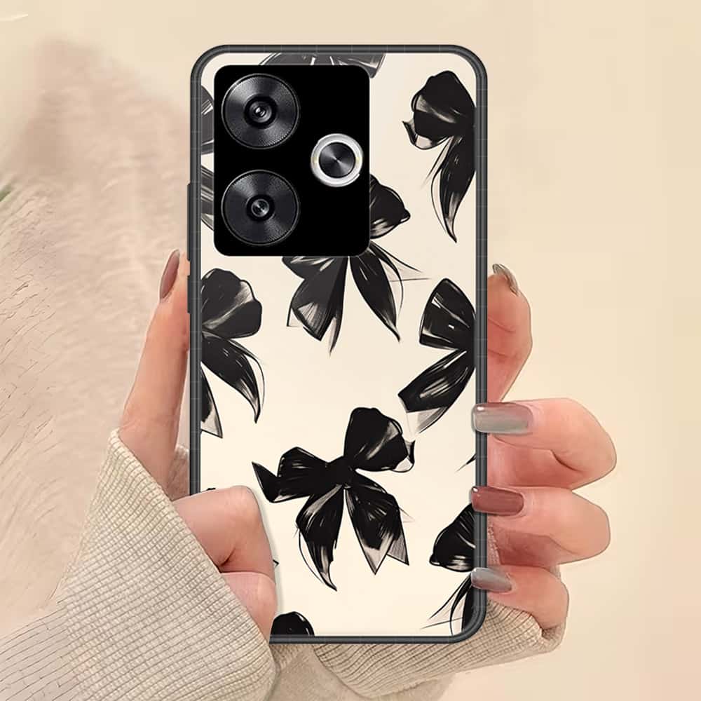 Xiaomi Poco F6 Cover - ONation Bow Series - HQ Ultra Shine Premium Infinity Glass Soft Silicon Borders Case