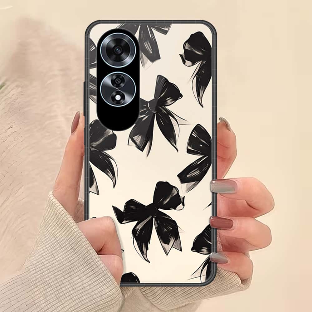 Oppo A60 Cover - ONation Bow Series - HQ Ultra Shine Premium Infinity Glass Soft Silicon Borders Case