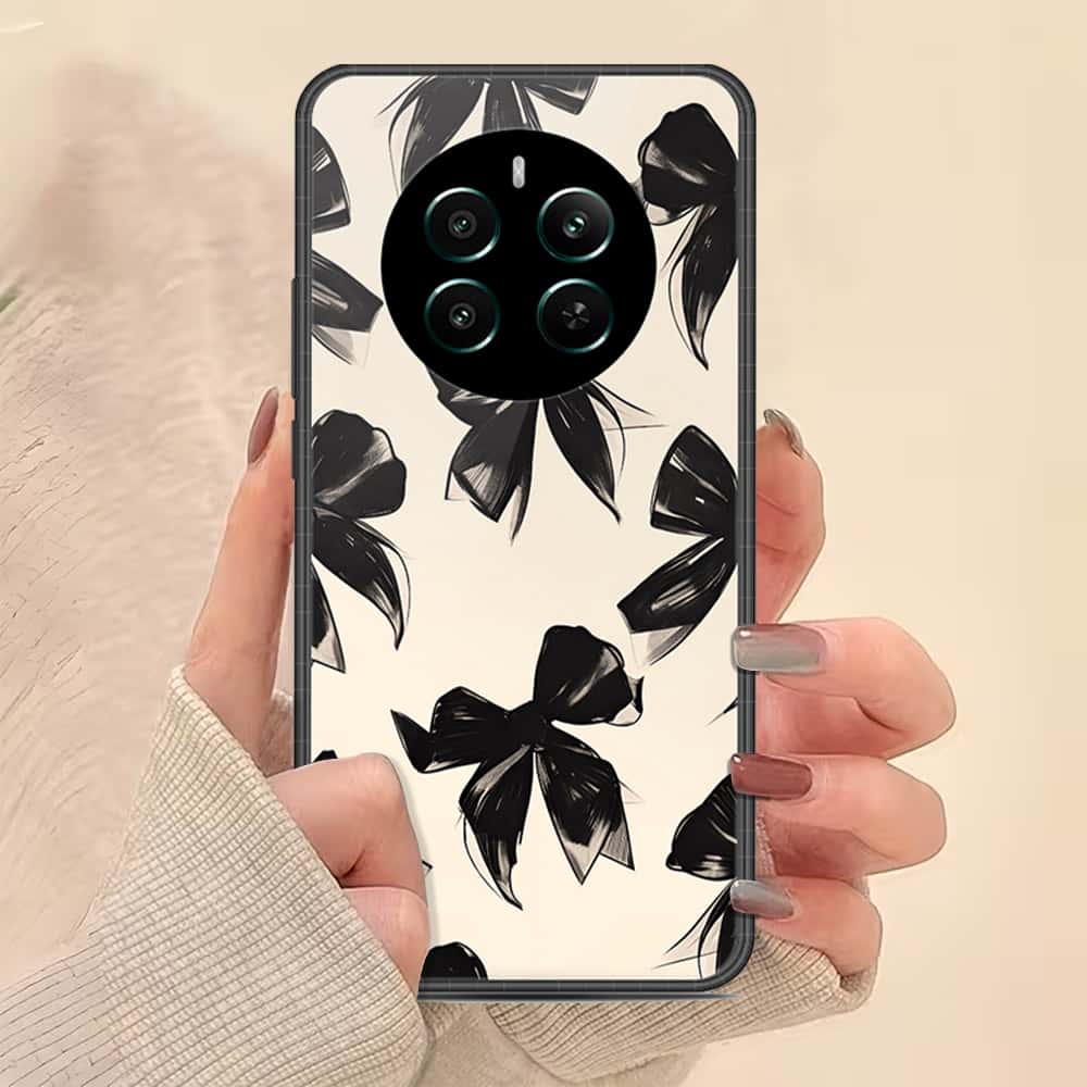 Realme 12 Plus Cover - ONation Bow Series - HQ Ultra Shine Premium Infinity Glass Soft Silicon Borders Case