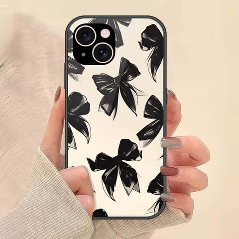 iPhone 15 Plus Cover - ONation Bow Series - HQ Ultra Shine Premium Infinity Glass Soft Silicon Borders Case