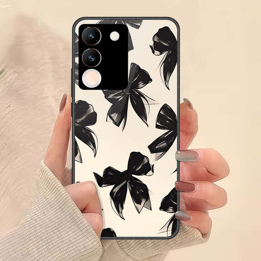 Vivo V29e Cover - ONation Bow Series - HQ Ultra Shine Premium Infinity Glass Soft Silicon Borders Case