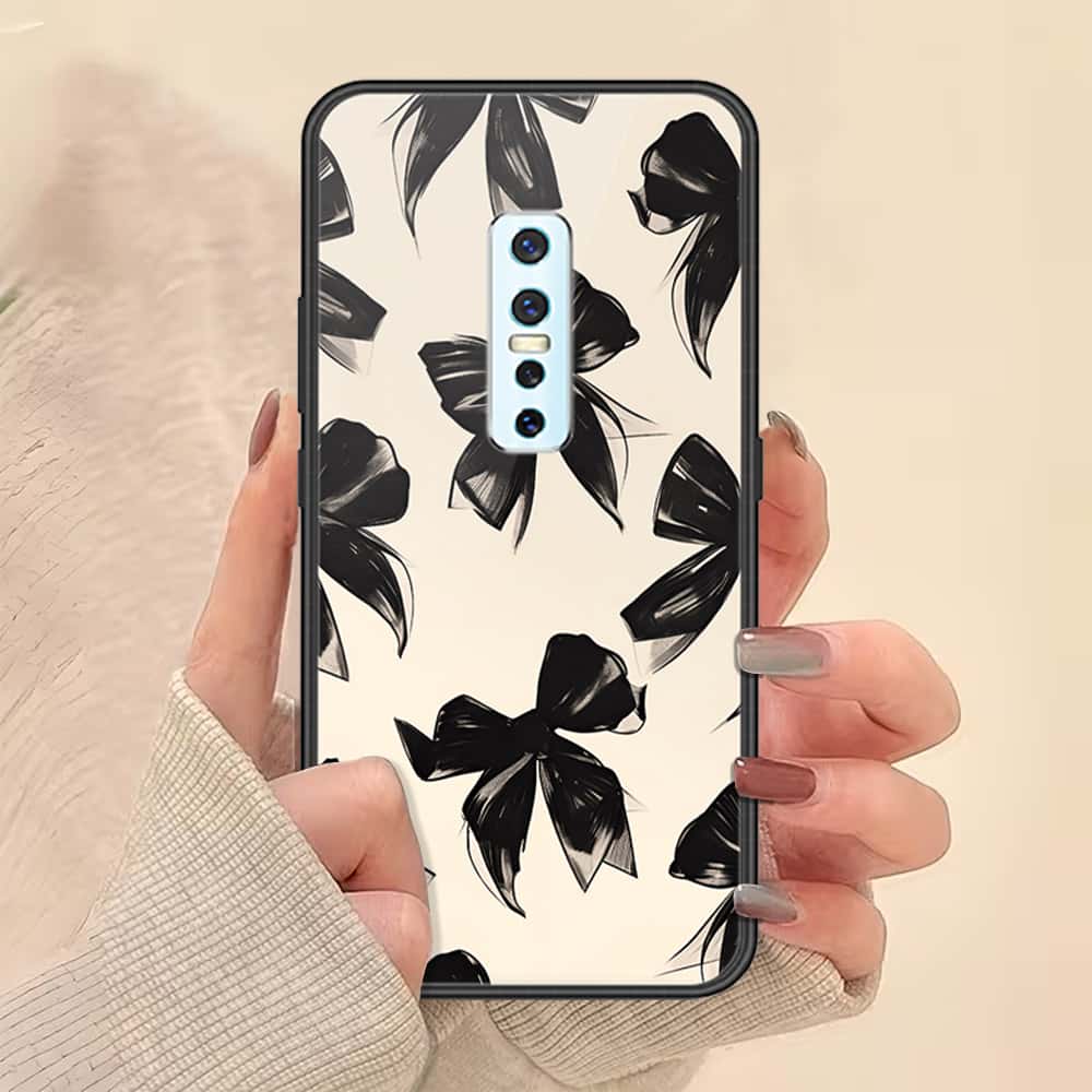 Vivo V17 Pro Cover - ONation Bow Series - HQ Ultra Shine Premium Infinity Glass Soft Silicon Borders Case