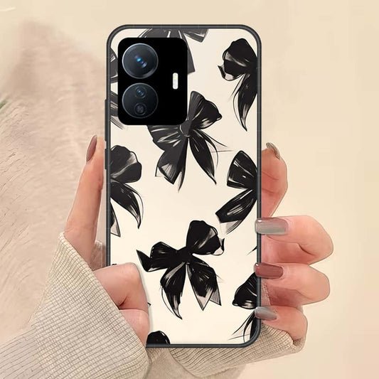 Vivo Y77e Cover - ONation Bow Series - HQ Ultra Shine Premium Infinity Glass Soft Silicon Borders Case