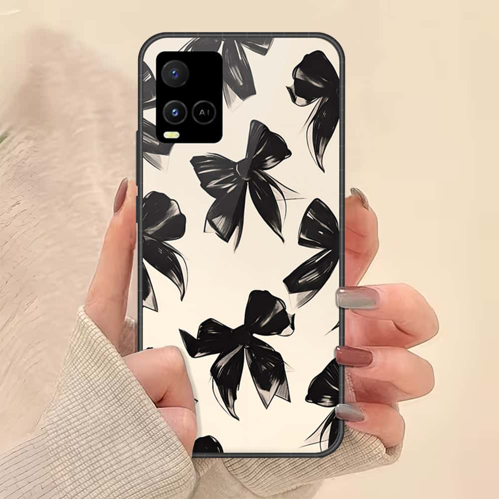 Vivo Y32 Cover - ONation Bow Series - HQ Ultra Shine Premium Infinity Glass Soft Silicon Borders Case