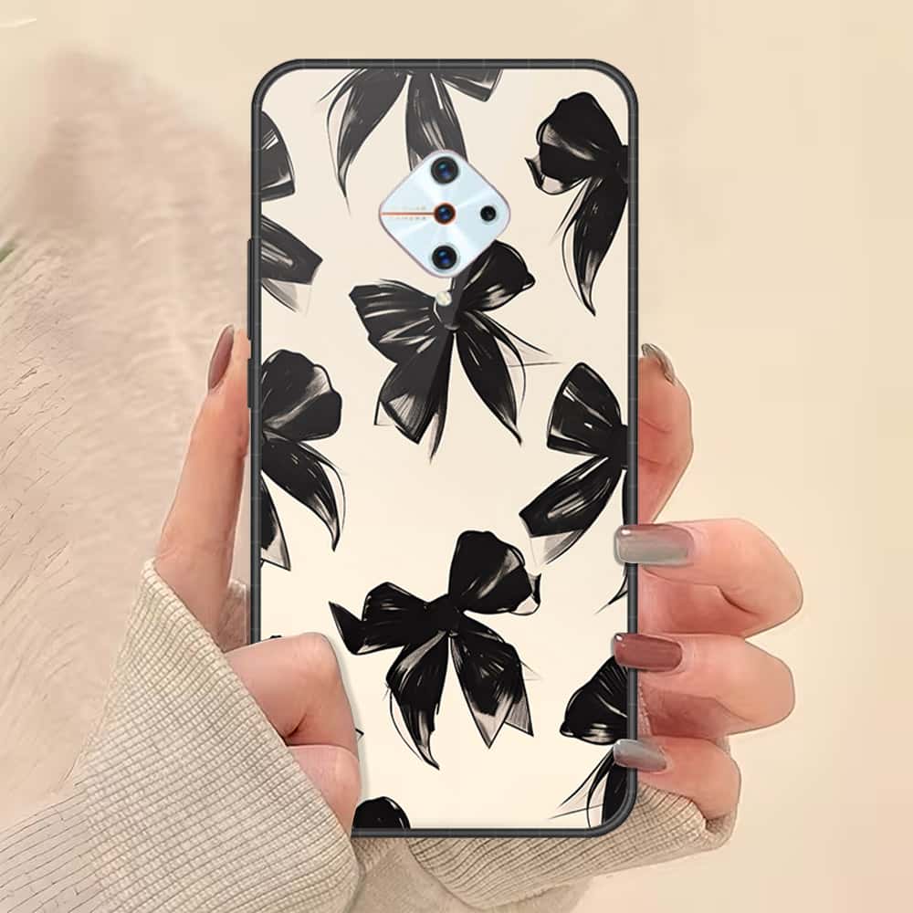 Vivo Y9s Cover - ONation Bow Series - HQ Ultra Shine Premium Infinity Glass Soft Silicon Borders Case