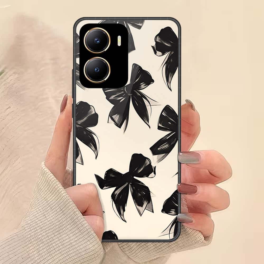 Vivo iQOOZ7i Cover - ONation Bow Series - HQ Ultra Shine Premium Infinity Glass Soft Silicon Borders Case