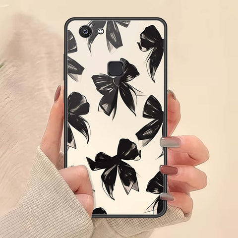 Vivo V7 Cover - ONation Bow Series - HQ Ultra Shine Premium Infinity Glass Soft Silicon Borders Case