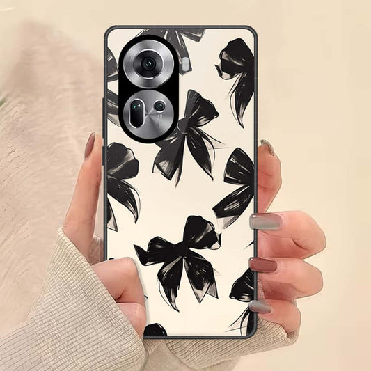 Oppo Reno 11 5G Cover - ONation Bow Series - HQ Ultra Shine Premium Infinity Glass Soft Silicon Borders Case