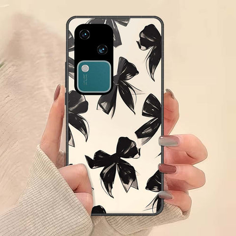 Vivo V30 Cover - ONation Bow Series - HQ Ultra Shine Premium Infinity Glass Soft Silicon Borders Case