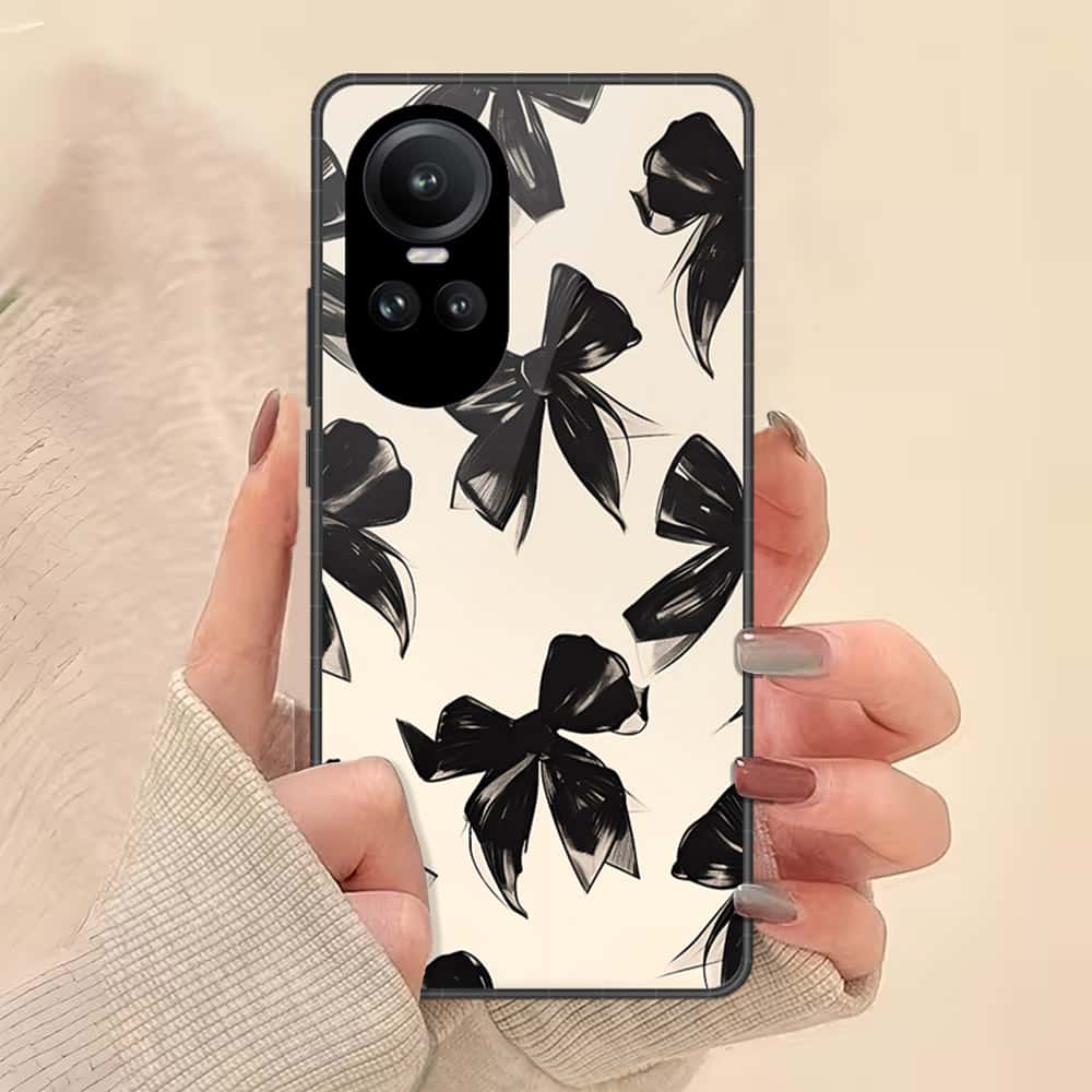 Oppo Reno 10 Pro Cover - ONation Bow Series - HQ Ultra Shine Premium Infinity Glass Soft Silicon Borders Case