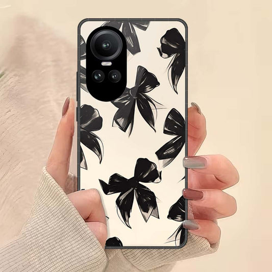 Oppo Reno 10 Pro Cover - ONation Bow Series - HQ Ultra Shine Premium Infinity Glass Soft Silicon Borders Case