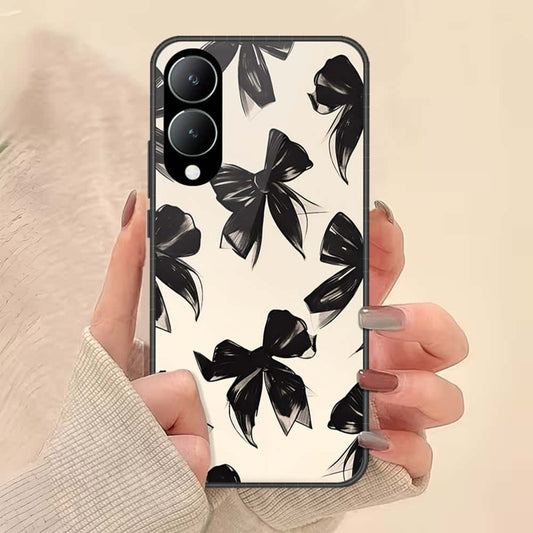 Vivo Y17s Cover - ONation Bow Series - HQ Ultra Shine Premium Infinity Glass Soft Silicon Borders Case