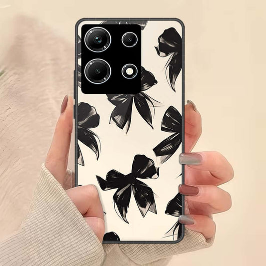 Infinix Note 30 Cover - ONation Bow Series - HQ Ultra Shine Premium Infinity Glass Soft Silicon Borders Case
