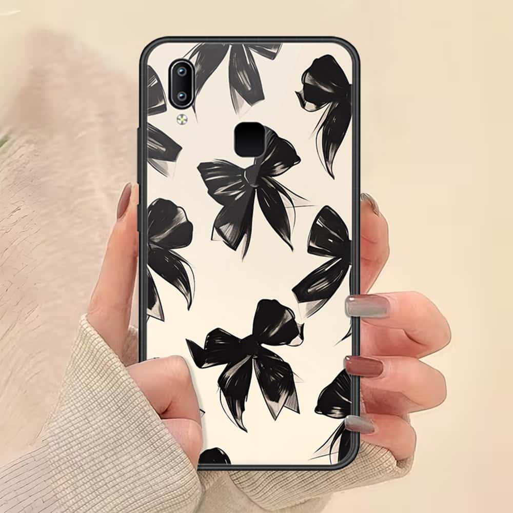 Vivo Y91 Cover - ONation Bow Series - HQ Ultra Shine Premium Infinity Glass Soft Silicon Borders Case