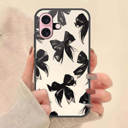 iPhone 16 - ONation Bow Series - HQ Ultra Shine Premium Infinity Glass Soft Silicon Borders Case