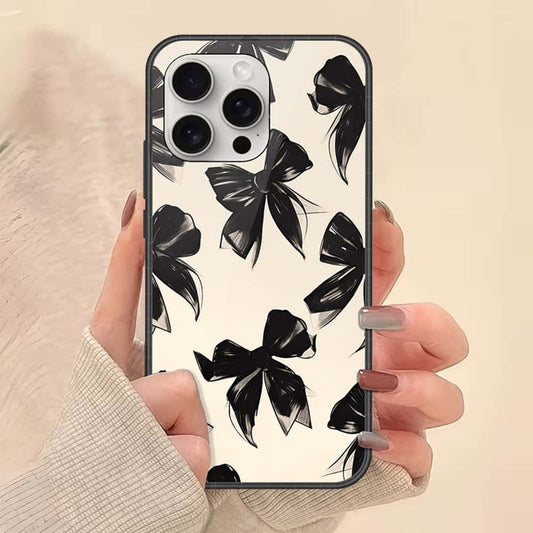 iPhone 16 Pro - ONation Bow Series - HQ Ultra Shine Premium Infinity Glass Soft Silicon Borders Case