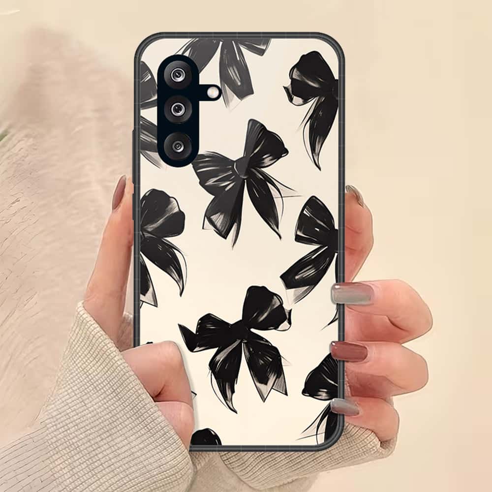 Samsung Galaxy A37 Cover - ONation Bow Series - HQ Ultra Shine Premium Infinity Glass Soft Silicon Borders Case