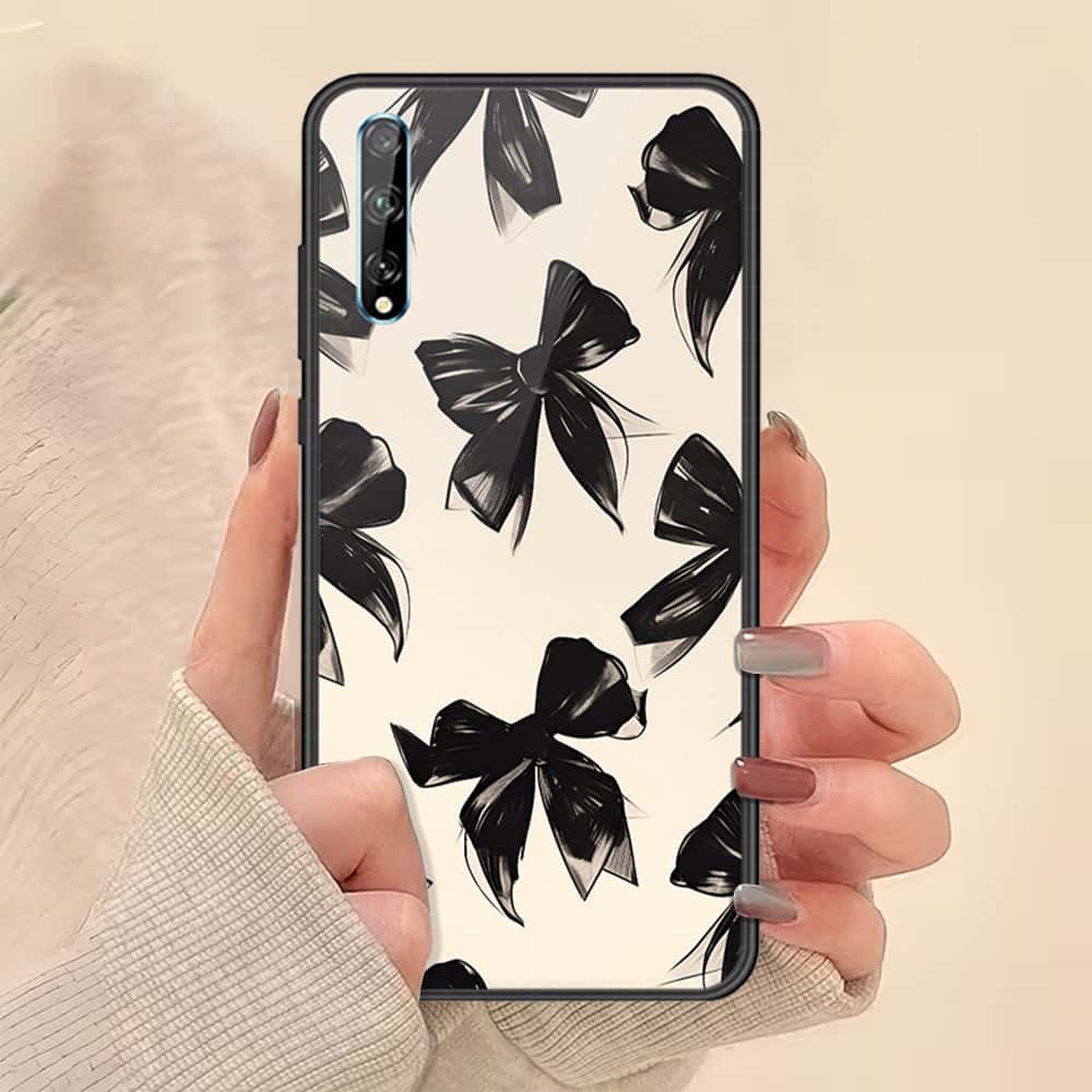 Huawei P Smart 2020 Cover - ONation Bow Series - HQ Ultra Shine Premium Infinity Glass Soft Silicon Borders Case