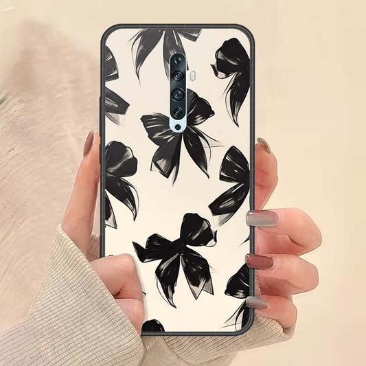 Oppo Reno 2 Cover - ONation Bow Series - HQ Ultra Shine Premium Infinity Glass Soft Silicon Borders Case