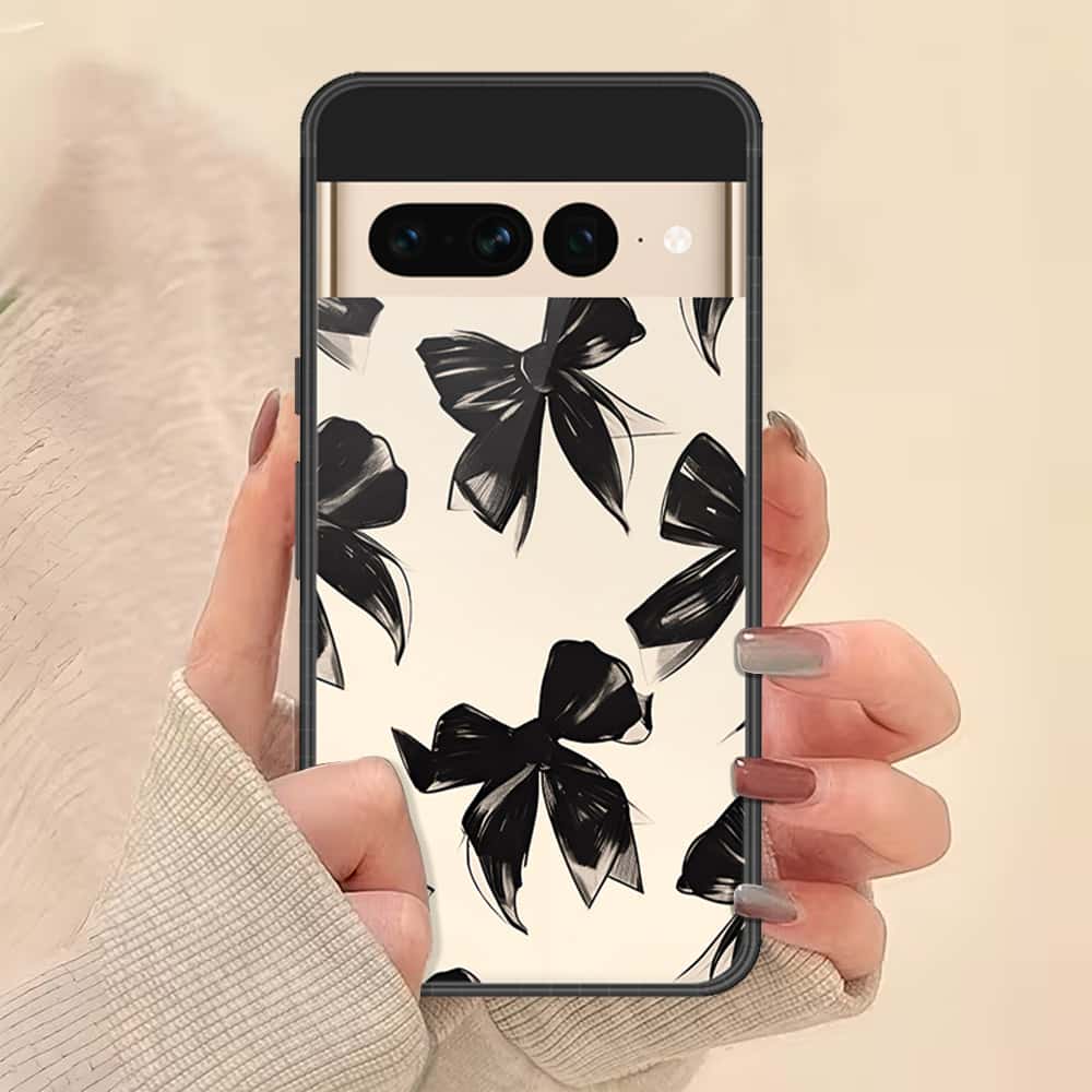 Google Pixel 7 Pro Cover - ONation Bow Series - HQ Ultra Shine Premium Infinity Glass Soft Silicon Borders Case