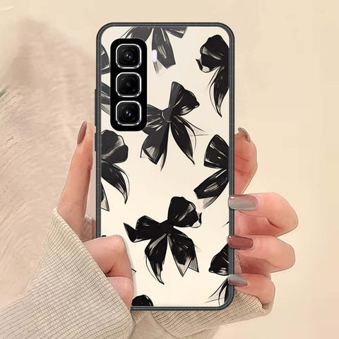 Infinix Hot 60 Pro Cover - ONation Bow Series - HQ Ultra Shine Premium Infinity Glass Soft Silicon Borders Case