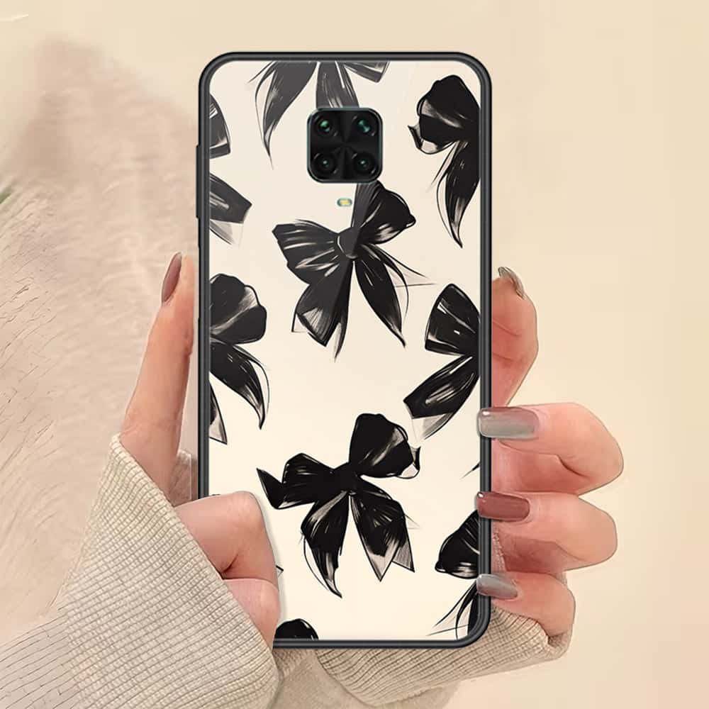 Xiaomi Redmi Note 9S Cover - ONation Bow Series - HQ Ultra Shine Premium Infinity Glass Soft Silicon Borders Case