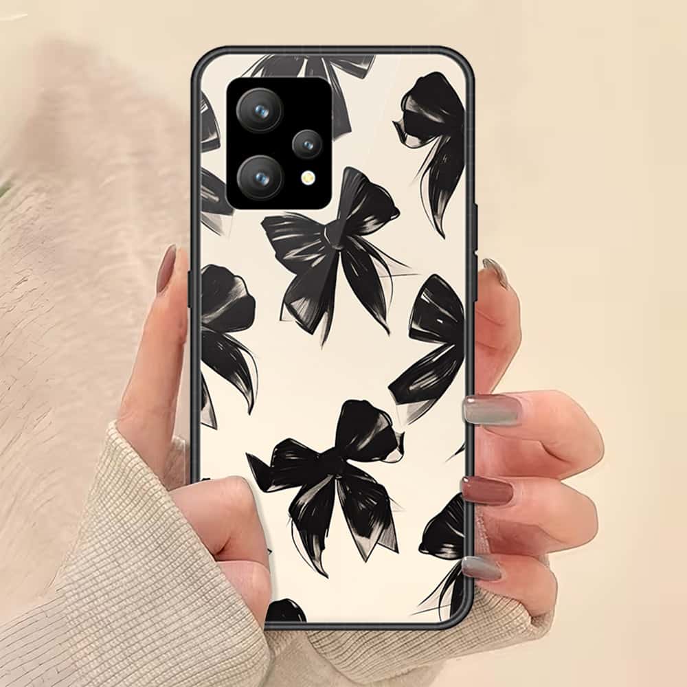 Oppo K10x Cover - ONation Bow Series - HQ Ultra Shine Premium Infinity Glass Soft Silicon Borders Case