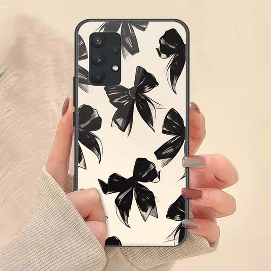 Samsung Galaxy A32 Cover - ONation Bow Series - HQ Ultra Shine Premium Infinity Glass Soft Silicon Borders Case