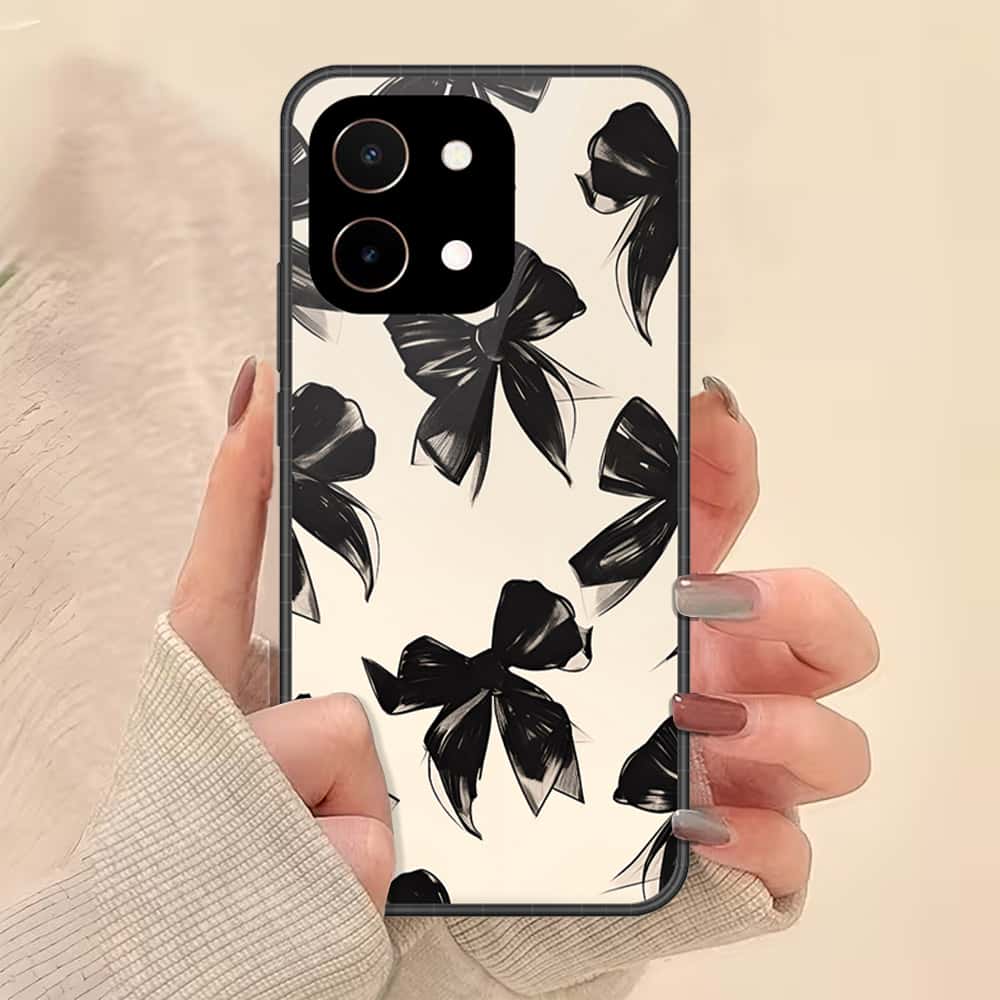Vivo Y28 4G Cover - ONation Bow Series - HQ Ultra Shine Premium Infinity Glass Soft Silicon Borders Case