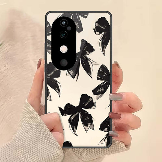 Vivo S19 Cover - ONation Bow Series - HQ Ultra Shine Premium Infinity Glass Soft Silicon Borders Case