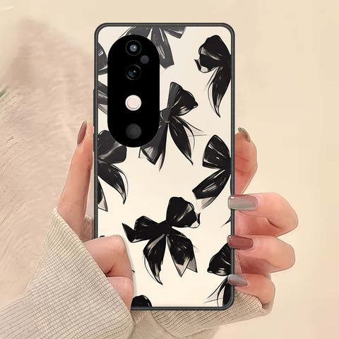Vivo V40 Cover - ONation Bow Series - HQ Ultra Shine Premium Infinity Glass Soft Silicon Borders Case